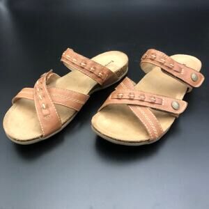 Earth Origins Brown Leather Sandals, Women's Size 7.5M/EUR 38